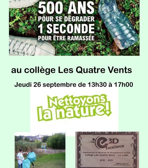 Nettoyons la nature le 26 septembre