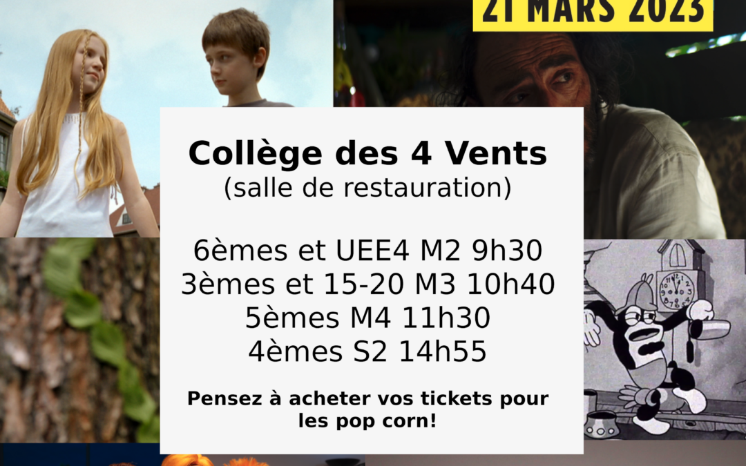 Fête du court métrage au collège le 21 mars